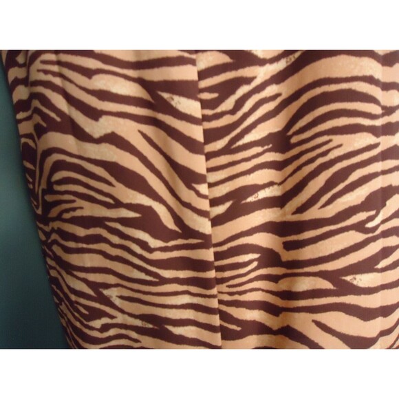Loft Outlet Halter Tank Top Flowing Tunic Red Zebra Stripe Quarter Zip Size Med - Picture 2 of 9